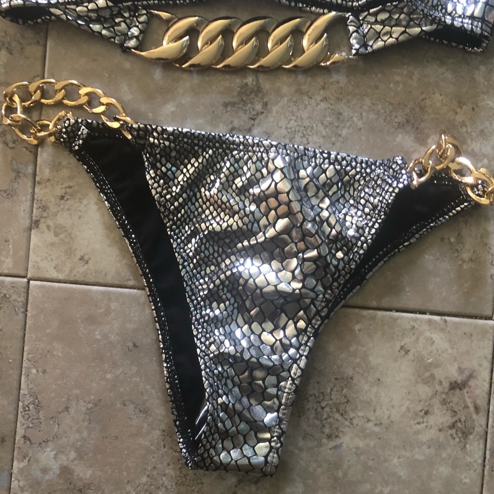 Zaful New! Silver Snakeprint Bikini Swimsuit Set - Picture 7 of 8